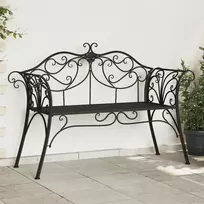 Lauko baldų komplektas Sodo suolas 2-Vietų skaičius 130 x 47 x 90 cm Plienas Juoda