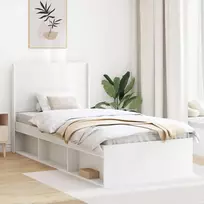 Lova Lovos rėmas su saugojimu ir nugara Balta 100 x 200 cm