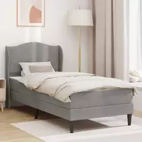 Lova Lovos rėmas su galvūgalio Šviesiai pilka 100 x 200 cm Aksomas