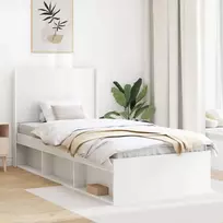 Lova Lovos rėmas su saugojimu ir nugara Balta 90 x 190 cm
