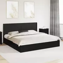 Lovos rėmas su saugojimu ir nugara Juoda 200 x 200 cm