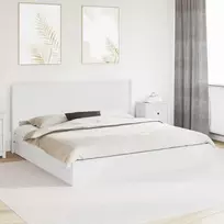 Lovos rėmas su saugojimu ir nugara Balta 180 x 200 cm
