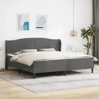 Lovos rėmas su galvūgalio Tamsiai pilka 180 x 200 cm Aksomas