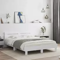 Lova Lovos rėmas su galvūgalio Balta 137 x 190 cm Apdirbta mediena