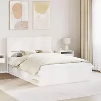 Lova Lovos rėmas su saugojimu ir nugara Balta 120 x 190 cm