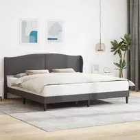 Lovos rėmas su galvūgalio Pilka 200 x 200 cm Dirbtinė oda