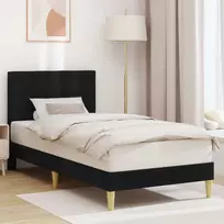 Lova Lovos rėmas su galvūgalio Juoda 90 x 190 cm Audinys
