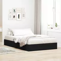 Lova Otomano lovos rėmas su saugykla Juoda 120 x 200 cm Aksomas