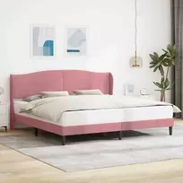 Lovos rėmas su galvūgalio Rožinė 180 x 200 cm Aksomas