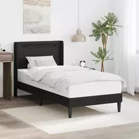 Lova Lovos rėmas su LED juostelėmis Juoda 80 x 200 cm Dirbtinė oda