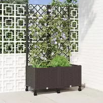 Sodo vazonas su treliu ir ratais Ruda 80 x 40 x 146 cm PP