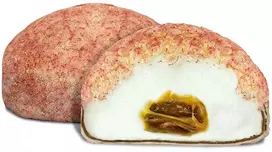 Rūta Zefyrai su karamelės įdaru, jogurtiniu glaistu ir avietėmis, 100 g