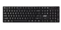 ACER belaidė klaviatūra 2,4 GHz RF, AKR110, veikimo nuotolis iki 10 m, membraniniai klavišai, veikimo laikas iki 5 milijonų klavišų paspaudimų, atspari vandeniui