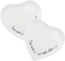 LA PORCELLANA BIANCA GLI ONESTI 2 širdies plokštelių rinkinys - 17 cm