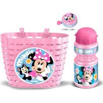 Dviračio rinkinys Minnie (krepšelis, gertuvė, skambutis) – rožinis