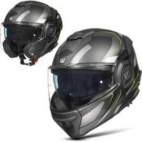 Atverčiamas motociklo šalmas W-TEC Zoroz P/J - Matt Black-Fluo Yellow