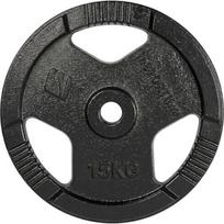 Ketaus svorio diskas inSPORTline Hamerton, juodas, 15 kg, 30 mm