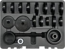 Yato priekinio rato guolio adapterių rinkinys YT-2541, 23vnt, 27mm, #45 anglinis plienas, oksiduotas, priekinio guolio montavimui