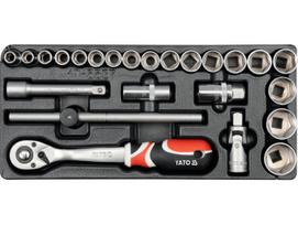 Galvų komplektas 1/2";, 24 vnt. įrankių spintelei YT-5537 YATO