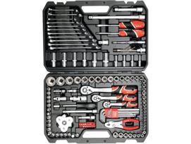 Yato Įrankių rinkinys YT-38875, 126vnt., 1/4" (6.3 mm), 3/8" (9.5 mm), 1/2" (12.7 mm), 72 dantys, CRV 6140, CRV 6150, CrV 50BV30