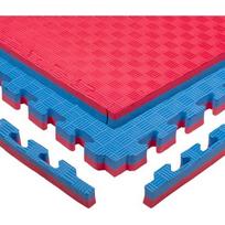 Tatami dėlionės kilimėlis inSPORTline Malmeida 100 x 100 x 4 cm - červeno-modrá, vzor 5 proužků