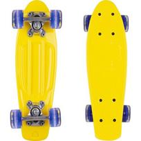 Mini riedlentė Penny Board WORKER Pico 17" su šviečiančiais ratukais - Yellow Board, Dark Blue Wheels