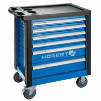 Hogert Įrankių spinta 171 vnt, HT7G052, 6 stalčių, 460mm, 910mm, 760mm, 63kg, 5x1.24" ratukai, saugos užraktas