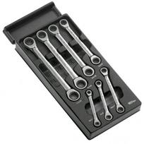 Kombinuotų raktų komplektas su reversiniu mechanizmu (7 vnt.) MOD.64J7 FACOM