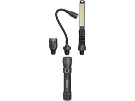 Yato YT-08521 darbo žibintų rinkinys 3in1, 380lm, 3.7V 2.2Ah, IP54, magnetinis pagrindas, įkrovos indikatorius