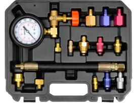 Yato vairovo stiprinimo diagnostikos rinkinys YT-73045, 15vnt., 0-140, 0-2000 bar/PSI, 14 MPa, manometras, 13 adapterių