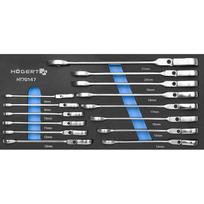 Hogert kombinacinis spragtukas HT7G147, 14 vnt., 8-21mm, chromuotas, 72 dantys, 15° nuokrypis, Putų įdėklas