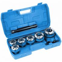 Hogert HT1P635 rankinis vamzdžių sriegtuvas, 6 sriegiai 1/4"-1 1/4", BSPT, 9CR2, reversinis, plastikinis dėklas