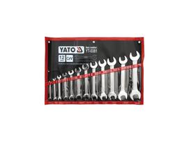 Yato YT-0381 Dvipusis veržliarakčių rinkinys, 12 vnt., 6-32mm, DIN3110, CrV, 42-48 HRC, poliruotos galvutės, chromuotas