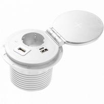 Įmontuojamas lizdas stalui, USB-A, HDMI, RJ-45, CHARGER PLUS, baltos spalvos; AE-BPW1SACP-10 GTV