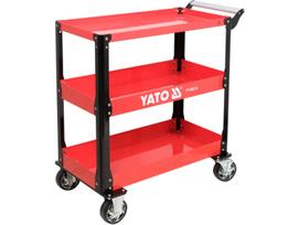 Yato YT-55212 dirbtuvės vežimėlis, 3 lentynos, 150 kg, 125 mm ratai, 2 su stabdžiais, 780x400 mm