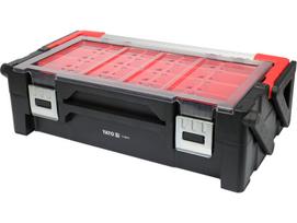 Yato YT-08970 Įrankių dėžė, 21 skyrius, 6 dideli 155x120x92 mm, 15 mažų 95x60x50 mm, PP, aliuminio rankena