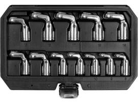 Yato Raktas Flex Crowfoot YT-38550, 12 vnt., 8-19mm, 42-48 HRC, CrV, 3/8" (9.5mm) lizdas, šešiakampis