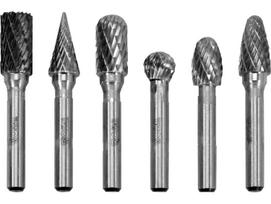 Yato YT-61729 Rotacinių dilbių rinkinys metalui, 6 vnt., 10 mm, 6 mm, volframo karbidas, 0-30000 min⁻¹, GRD
