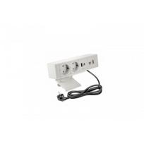 Gtv Lizdas AE-GM2SBAR-10, 2xSHUKO, USB A+C, HDMI, RJ45, 1,5m, 3500W, greitas įkrovimas, Europos gamyba