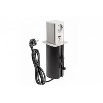 GTV Baldų lizdas TOWER AE-GMW1STOW-20, 1xSHUKO, USB A+C, 20W, 1,5m, baltas, greitas įkrovimas, IP20