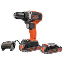 18 V 2 greičių gręžtuvas, metalinis griebtuvas, 2 x 2,5 Ah baterija, 1 A įkroviklis, komplekto dėžutė BCD002ME2K-QW BLACK DECKER