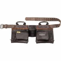 Dewalt įrankių prijuostė DWST50112-1, 140 cm, 20 kg, odos, 3 kišenės, 11 kišenių, plaktuko kilpos