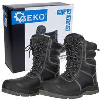 Geko darbo batai S3 G90562-45, 45, PU, juodi, SRC, E, FO, plieninė nosis, atsparumas pradurimams