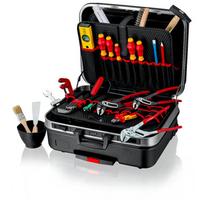 Rīku kaste "BIG Basic Move", KNIPEX, 002106HKS, 31 rīks, 54 ievietošanas iespējas, 20 kg slodze, 33 litri, ergonomisks rokturis, melns ABS materiāls