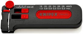 Mini vadu noņēmējs, KNIPEX, 12 80 100 SB, precīza noņemšana, regulējams garuma ierobežojums 4.0 - 15.0 mm, piemērots vara vadiem Ø 0.3 - 1.0 mm