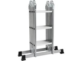Vorel Multifunkcinė kopėčia 17704, 3.4m, 150kg, 4x3 pakopos, plieninis rėmas, aliuminio stulpai, su stabilizatoriais