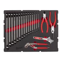 MAX BITE™ UZGRIEŽŅU ATSLĒGAS UN KNAIBĻU KOMPLEKTS PACKOUT™ PUTU MATERIĀLA IELIKTNIS, MAXBITE COMBINATION SPANNER AND PLIER SET FOAM INSERT, 4932493339 MILWAUKEE