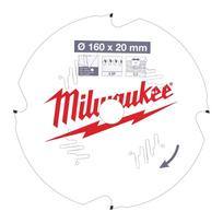 Milwaukee pjūklo diskas CSB P FC 4932471293, 160mm, 20mm, 1.8mm, 4 dantys, D, +10°, PTFE danga, lazeriu pjaustytas