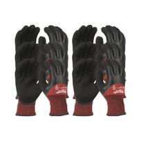 Milwaukee 4932471610 žiemos pirštinės, 8/M, 12vnt, C klasė, EN388 2442C, EN511 02X, latekso danga, juodos