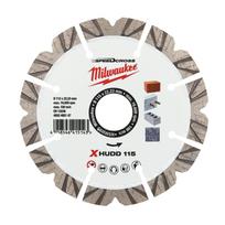 Milwaukee deimantinis pjovimo diskas XHUDD 115 4932492147, 115mm, 22.23mm, 12mm, 2.6mm, 1 vnt, kietoms statybinėms medžiagoms